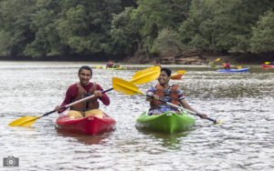 My friends having fun with Kayaking